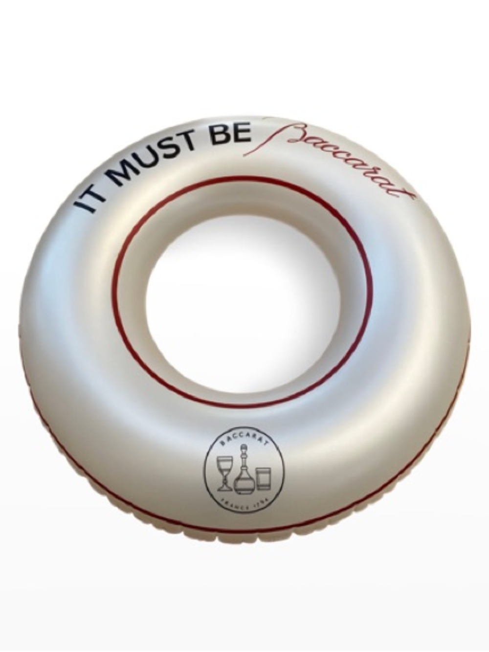 Baccarat Crystal Logo 48” Pool Float Swim Ring New in Package open box
